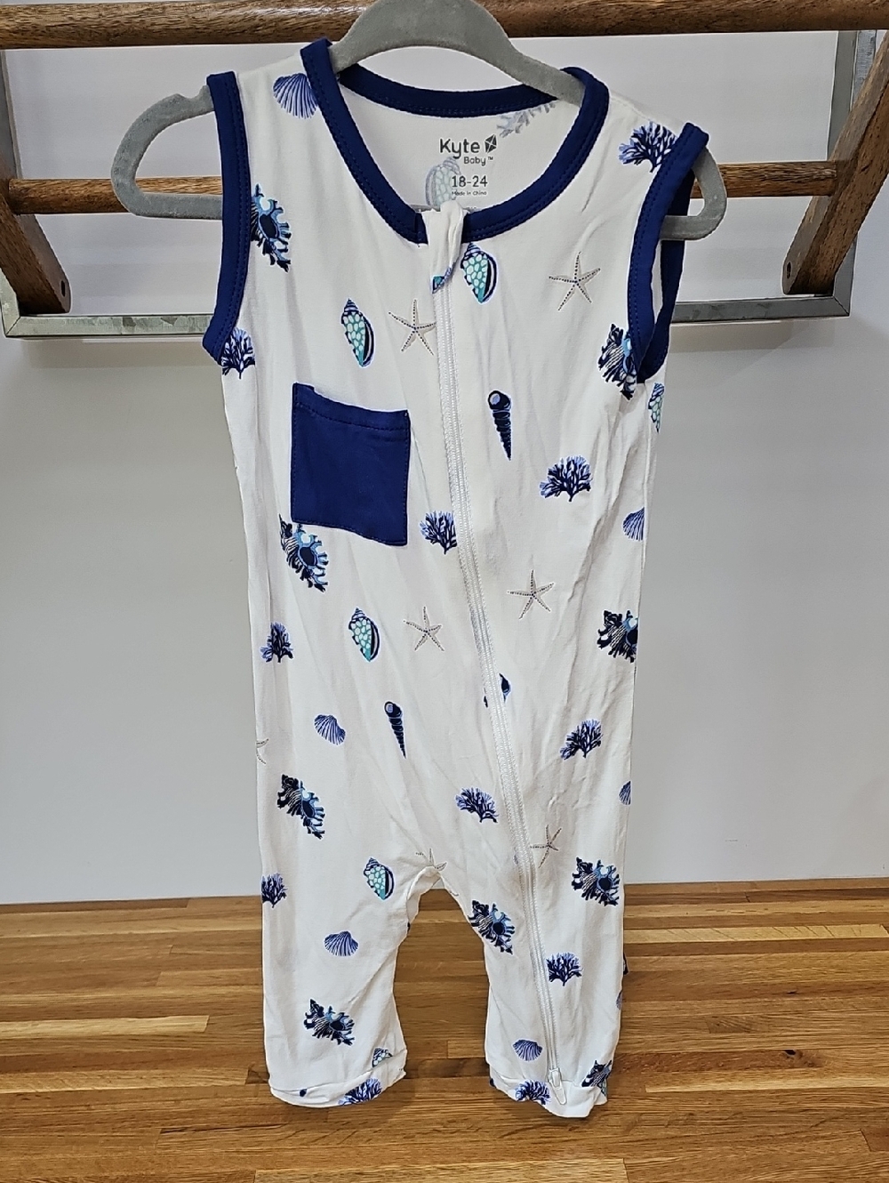 Kyte Baby Zippered Sleeveless Romper in Royal Shell